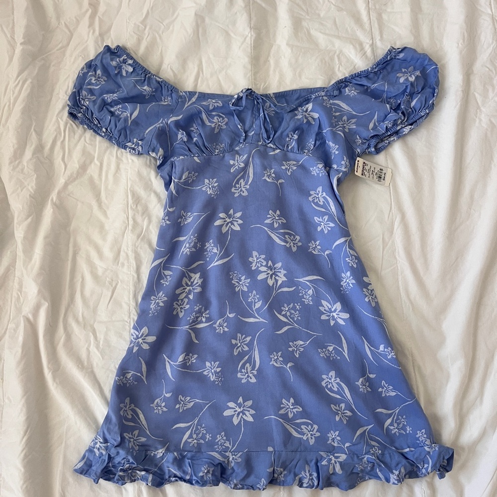 Floral Blue Mini Dress
